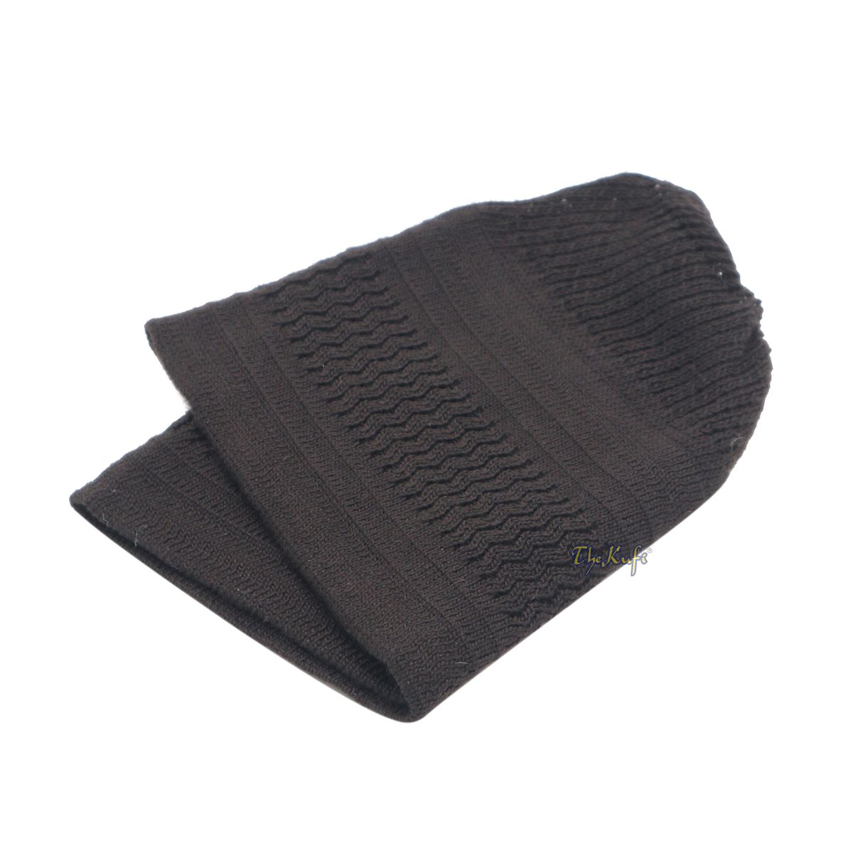 Extra Dark Brown Cotton Stretch-Knit One-Size Kufi Muslim Cap