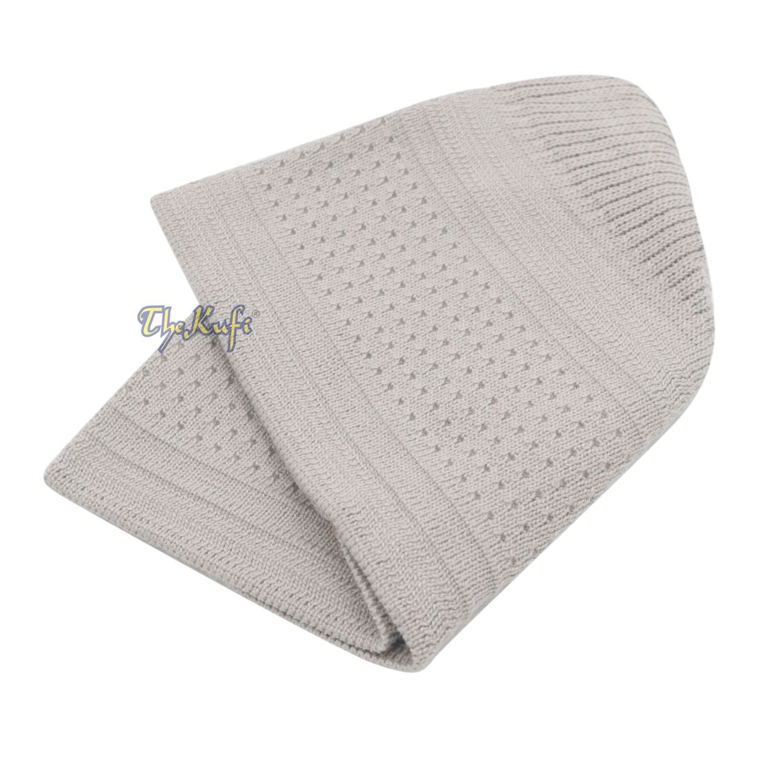 Perak Grey Cotton Stretch-Knit Material Kufi Hat Beanie Cap