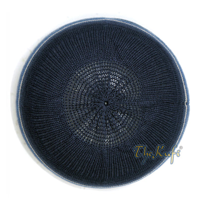 Beanie Topi Tengkorak Topi Kufi Zigzag Kelabu Gelap Bertali Regang
