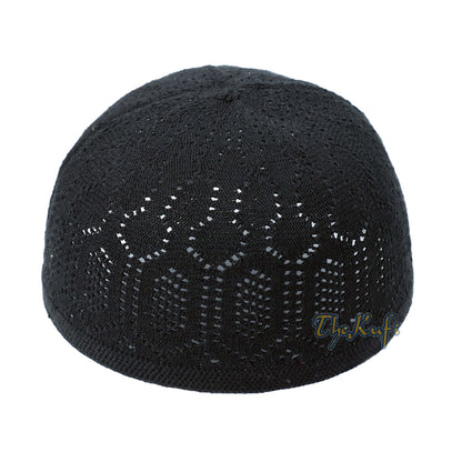 Black Kufi Cotton Turkish-Style Hat Taqiyah Kofia Prayer Cap