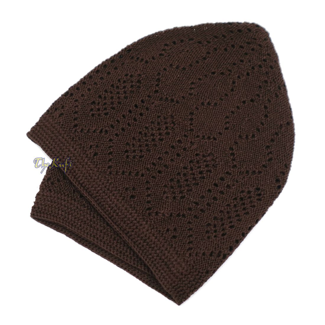 Dark Brown Takke Cotton Open-knit Turkish Kufi Skull Cap