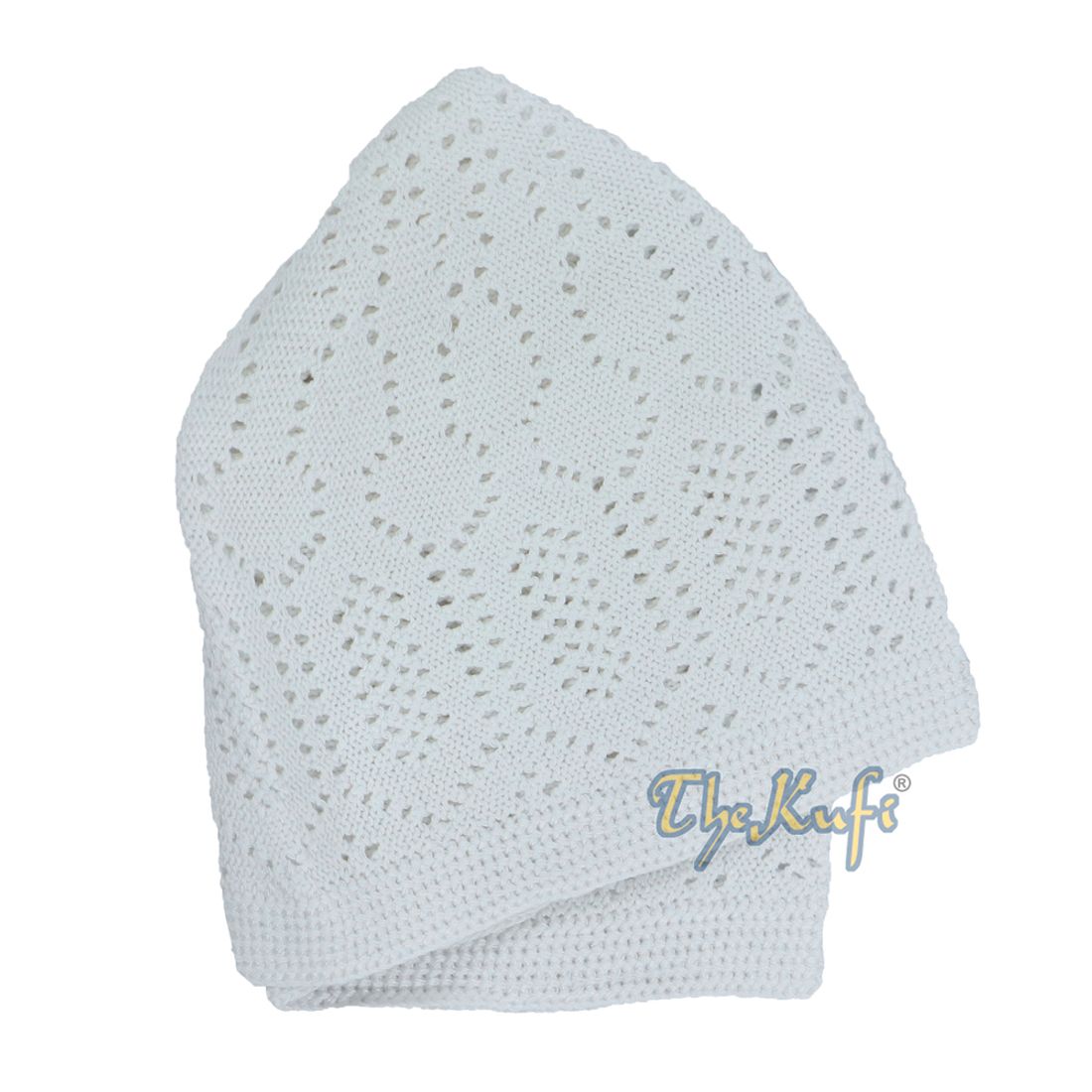 White Kufi Cap Turkish-style Mercan Machine-knit Prayer Hat Taqiyah