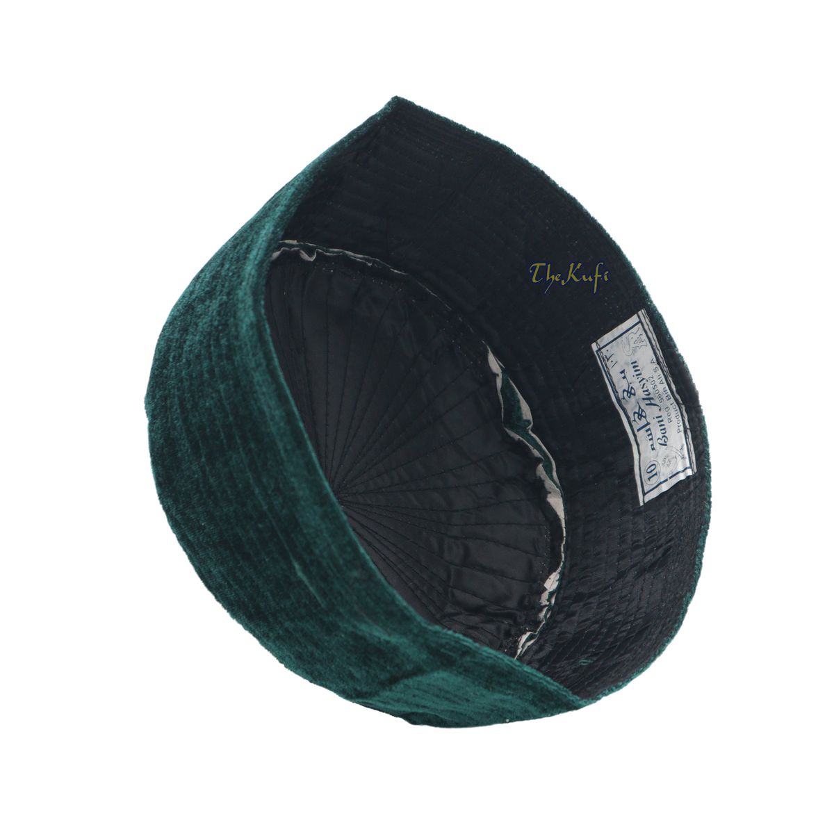 Muslim Prayer Bani Hasyim Dark Green Velveteen Kufi Hat