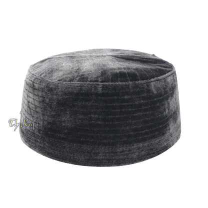 Muslim Prayer Bani Hasyim Gray Velveteen Kufi Hat