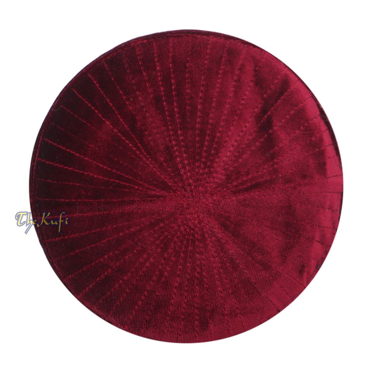 Muslim Prayer Bani Hasyim Maroon Velveteen Kufi Hat