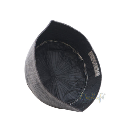 Topi Kufi Bani Hasyim Beludru Semi Kaku Abu-Abu