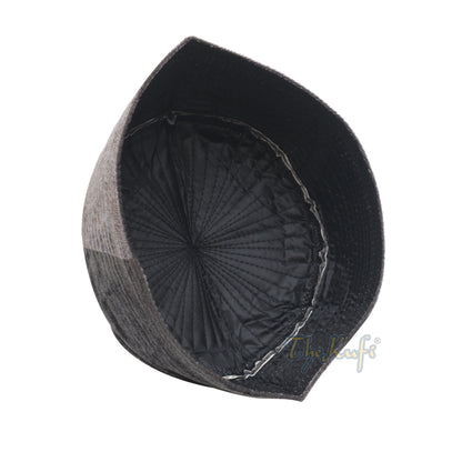 Topi Kufi Bani Hasyim Beludru Semi Kaku Abu-Abu