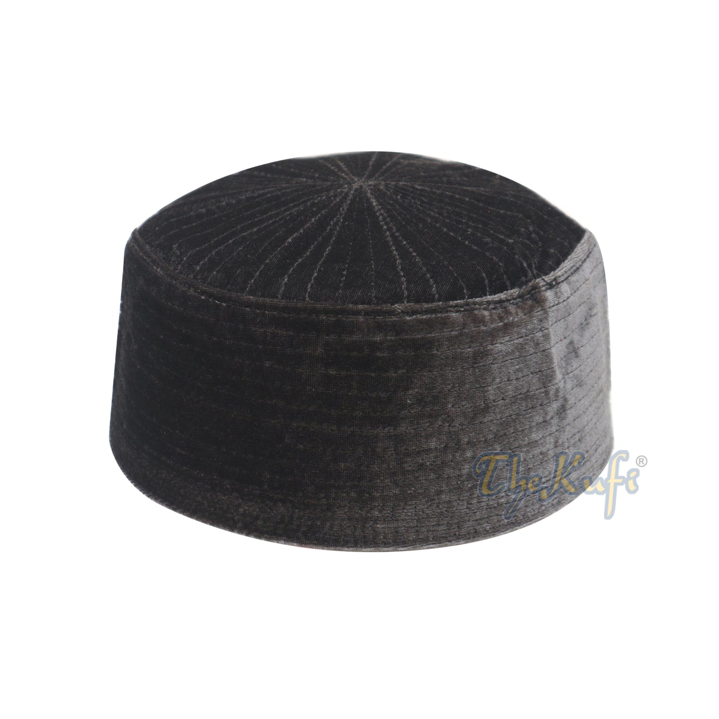 Topi Kufi Bani Hasyim Beludru Semi Kaku Abu-Abu