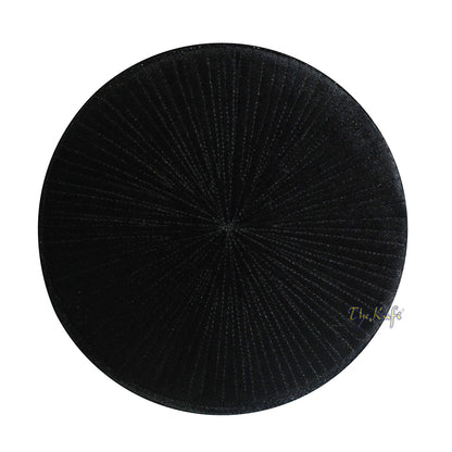 Premium Black Rigid Velvet Turkish Chechen Style Kufi Muslim Hat