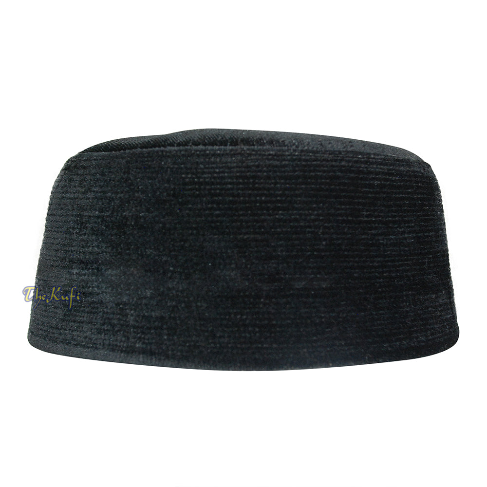 Topi Kufi Gaya Chechen Turki Black Rigid Velvet