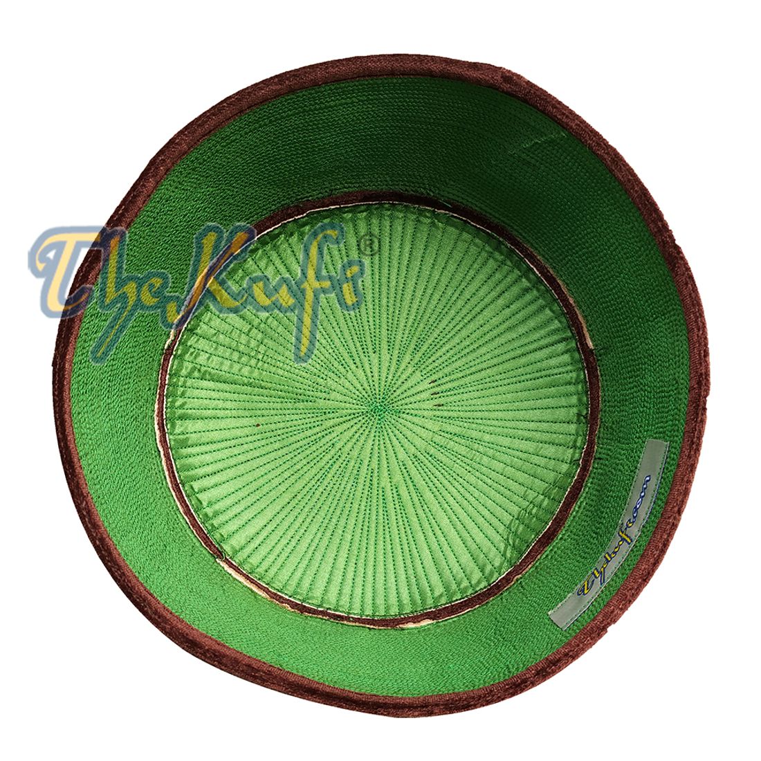 Dark Brown Rigid Velvet Turkish Chechen Style Kufi Hat