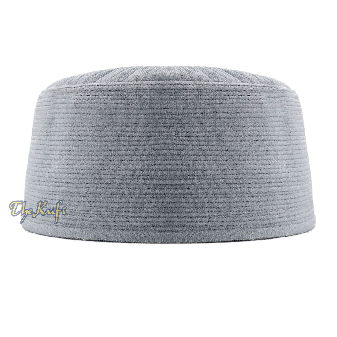 Gray Rigid Velvet Turkish Chechen Style Kufi Hat