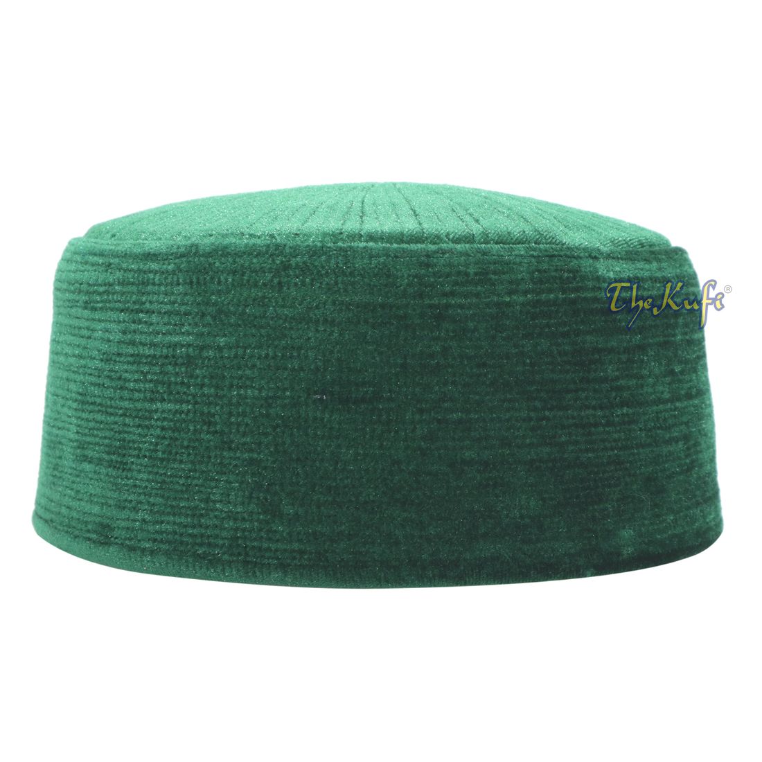 Medina Green Rigid Velvet Turkish Chechen Style Kufi Hat