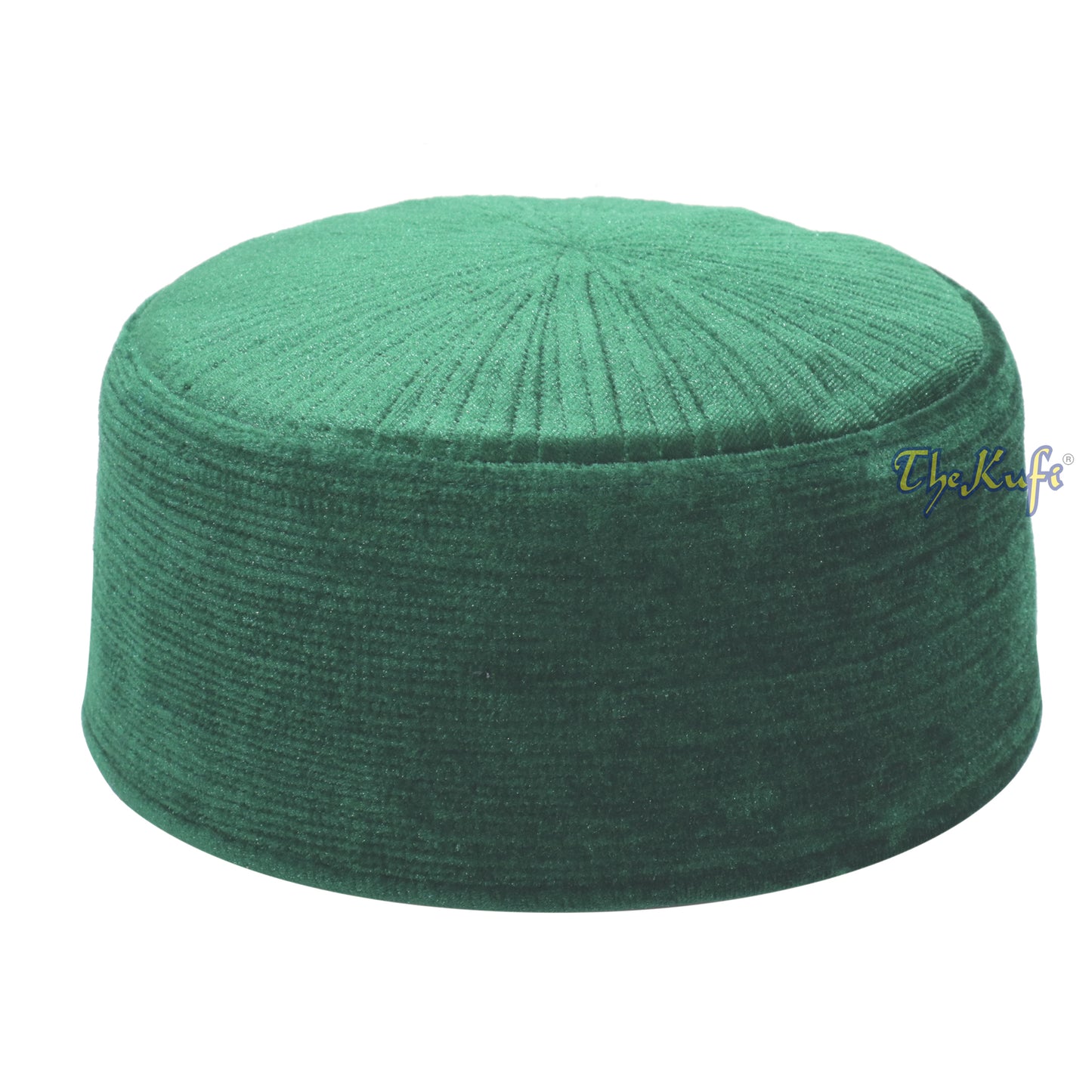 Medina Green Rigid Velvet Turkish Chechen Style Kufi Hat