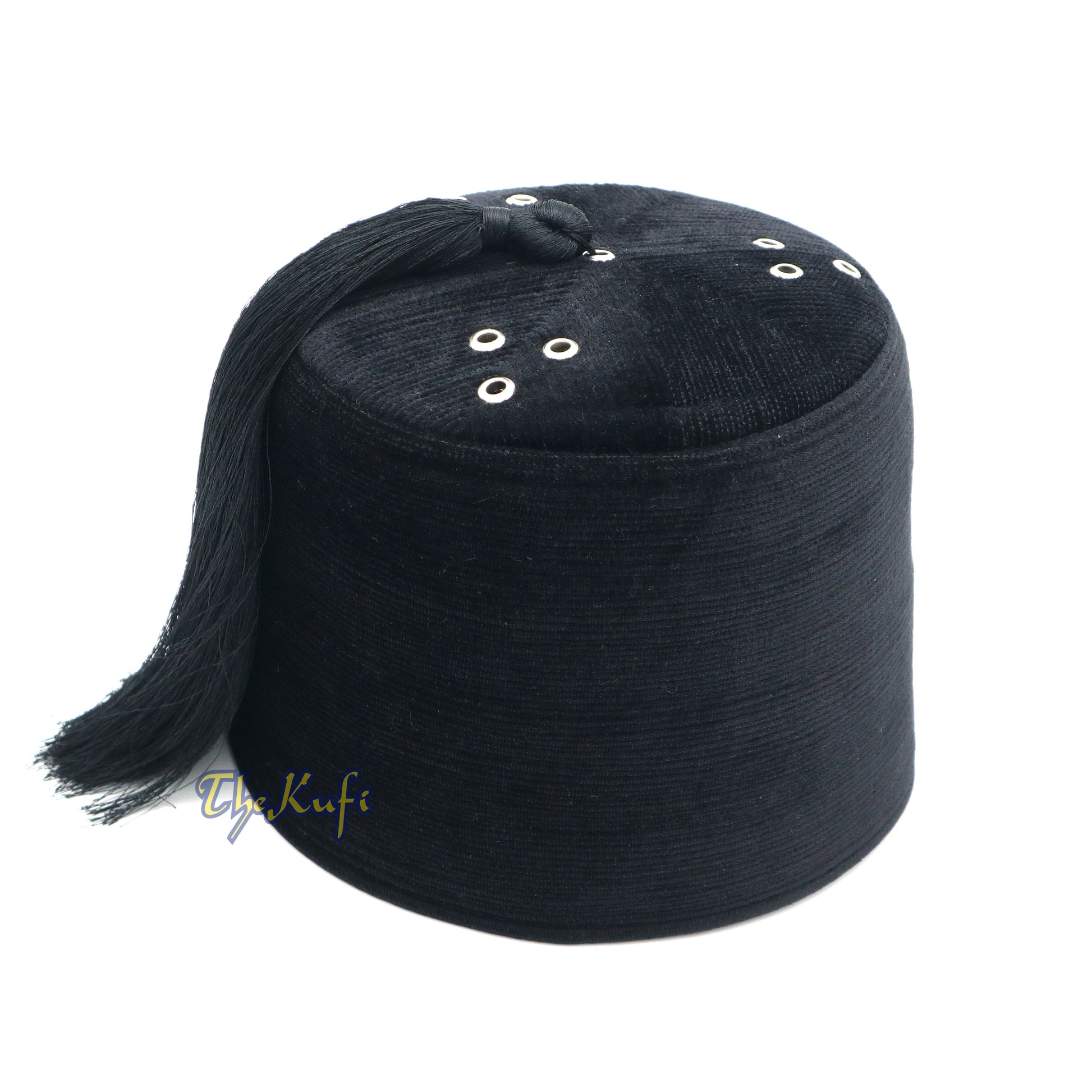 Tall Black Velvet Fez – Premium Moorish Moroccan Style Hat With Black Tassel