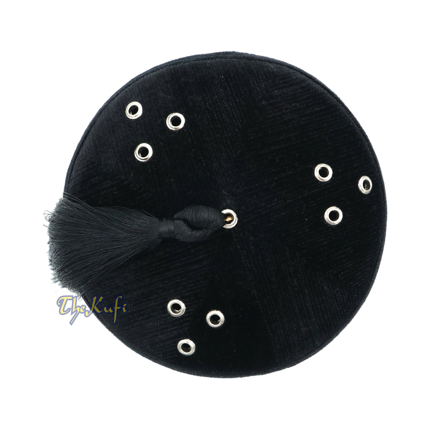 Topi Fez Beludru Hitam Tinggi - Topi Gaya Maroko Moorish Premium dengan Rumbai Hitam