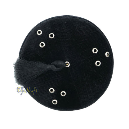 Tall Black Velvet Fez – Premium Moorish Moroccan Style Hat with Black Tassel