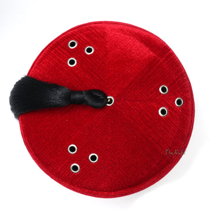 Tall Red Velvet Fez – Premium Moorish Moroccan Style Hat With Black Tassel