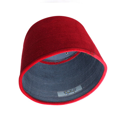 Tall Red Velvet Fez - Premium Moorish Moroccan Style Hat with Black Tassel