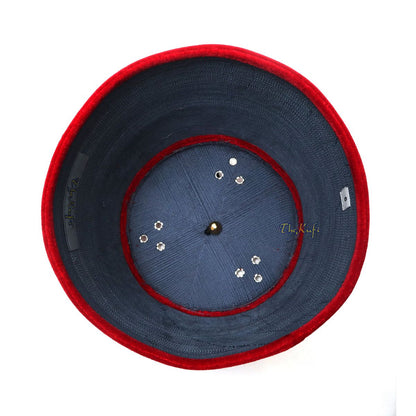 Tall Red Velvet Fez – Premium Moorish Moroccan Style Hat with Black Tassel