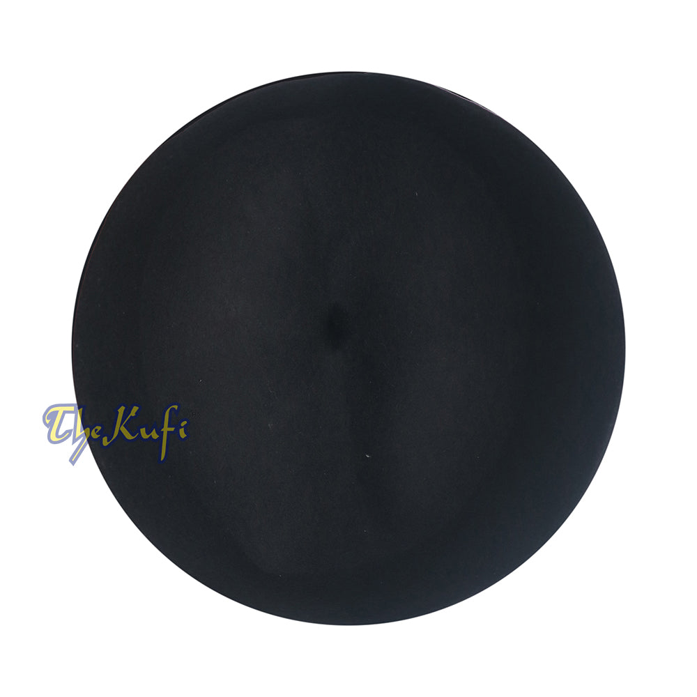 Black Felt Wool Fez Hat with Tip Kufi Prayer Cap