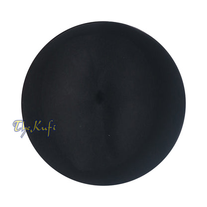 Black Felt Wool Fez Hat with Tip Kufi Prayer Cap