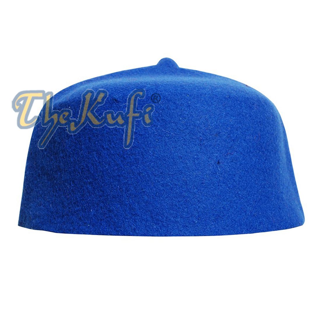 Topi Fez Bulu Felt Biru dengan Topi Solat Kufi