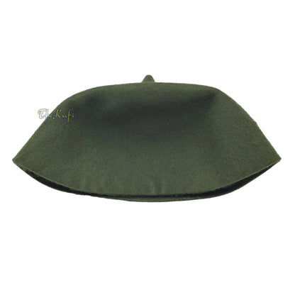 Topi Fez Wol Felt Hijau Tentara Gelap dengan Tip