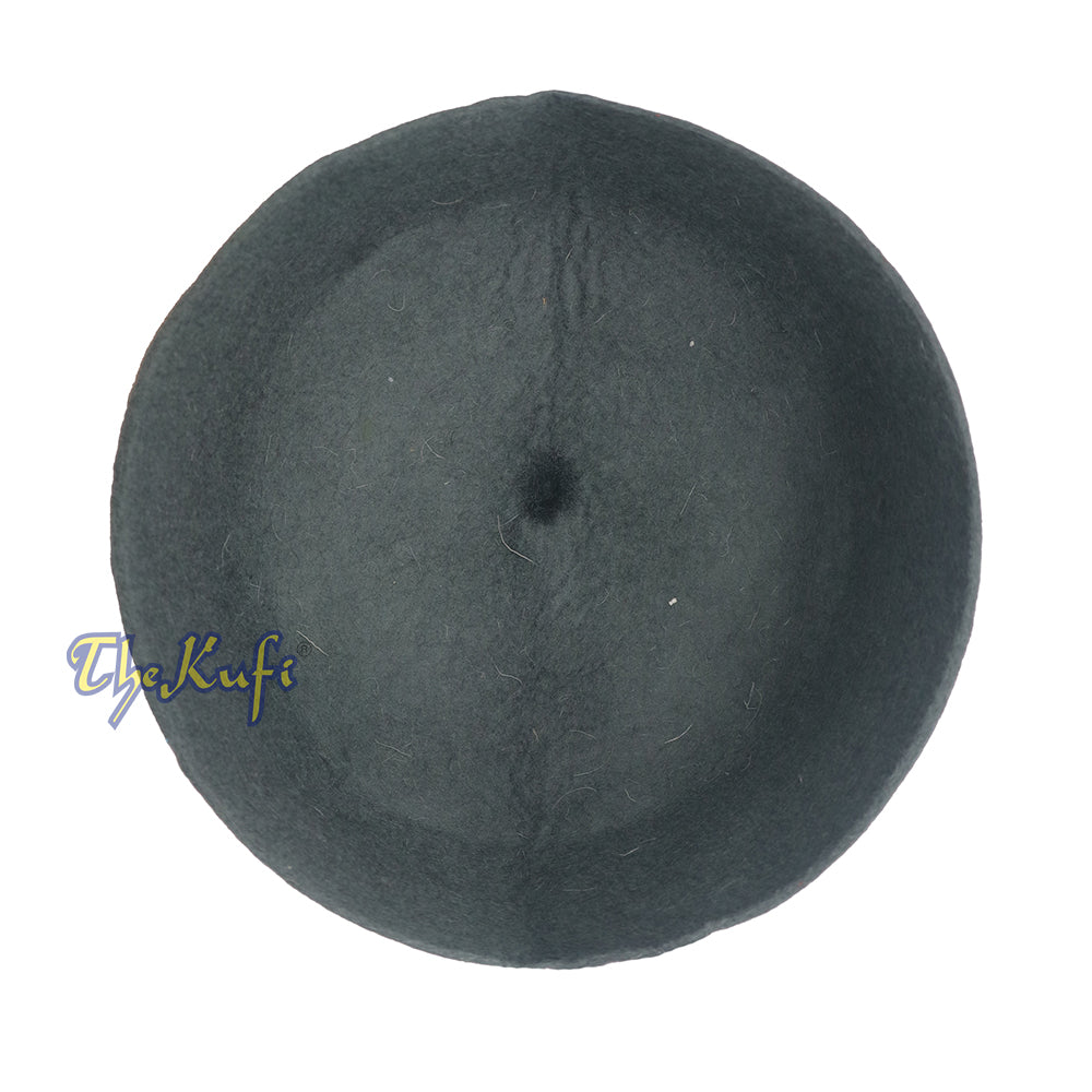 Gray Felt Wool Fez Hat with Tip Kufi Prayer Cap