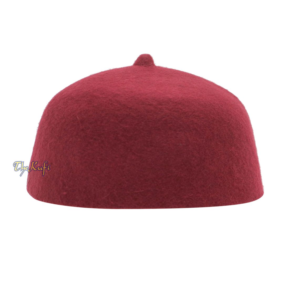 Maroon 100% Wool Felt Fez Muslim Kufi Hat with Tip