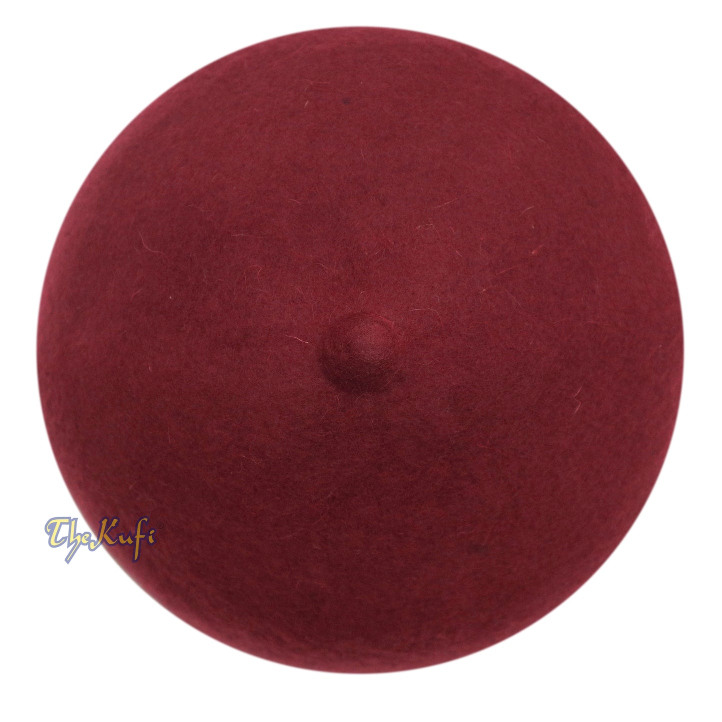 Maroon 100% Wool Felt Fez Muslim Kufi Hat With Tip