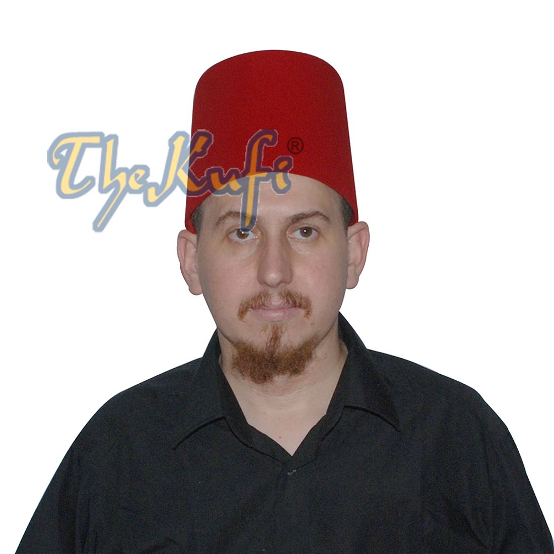 Tall Red Fez Tradition Felt Perforated Tarboosh with Stem