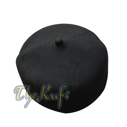 Unique High Quality Black Fine Australian Felt Fez Kufi With Tip