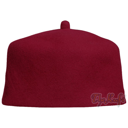 Unique High Quality Maroon Fine Australian Felt Fez Kufi With Tip