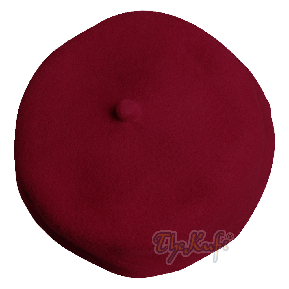 Fez Kufi dari Kain Felt Australia Warna Marun Berkualitas Tinggi dengan Ujung