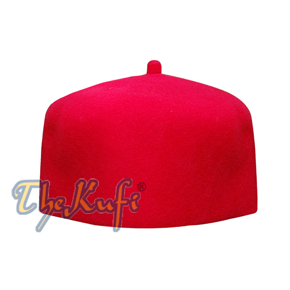 Fez Kufi dari Kain Felt Australia Merah Berkualitas Tinggi dengan Ujung