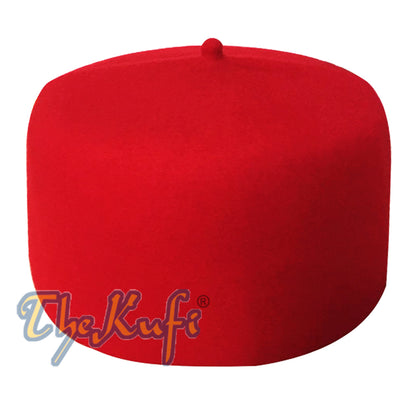 Fez Kufi dari Kain Felt Australia Merah Berkualitas Tinggi dengan Ujung