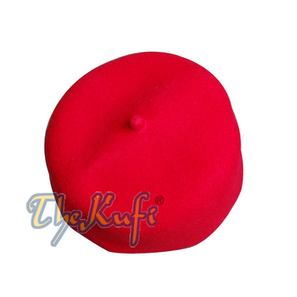 Fez Kufi dari Kain Felt Australia Merah Berkualitas Tinggi dengan Ujung