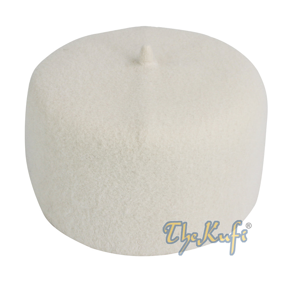 Unik Berkualiti Tinggi Putih Halus Australian Felt Fez kufi dengan Petua