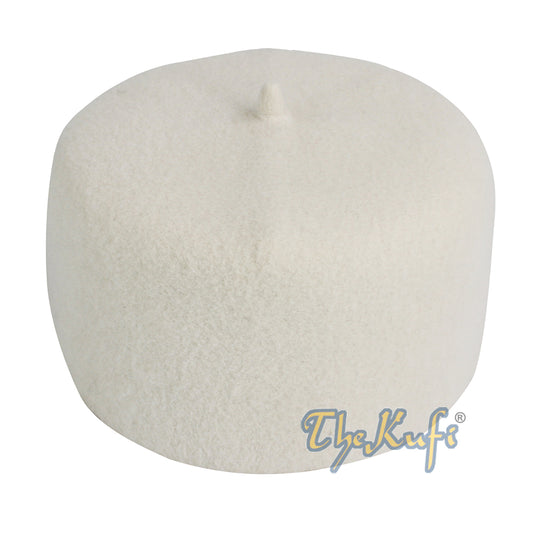 Unik Berkualiti Tinggi Putih Halus Australian Felt Fez kufi dengan Petua