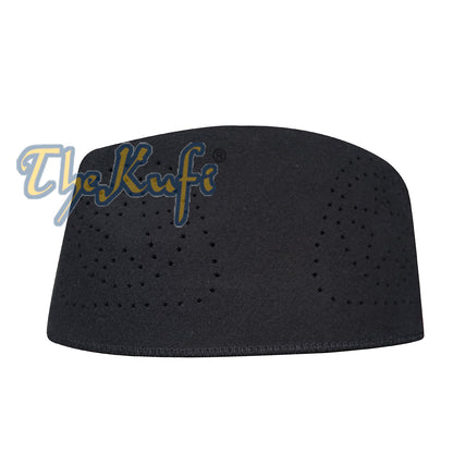 Topi Afrika Fez Hitam Wol Kaku Merasa Kufi Oval Cekung