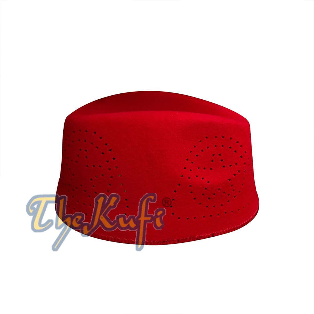 Topi Afrika Fez Merah Wol Kaku Merasa Kufi Oval Cekung