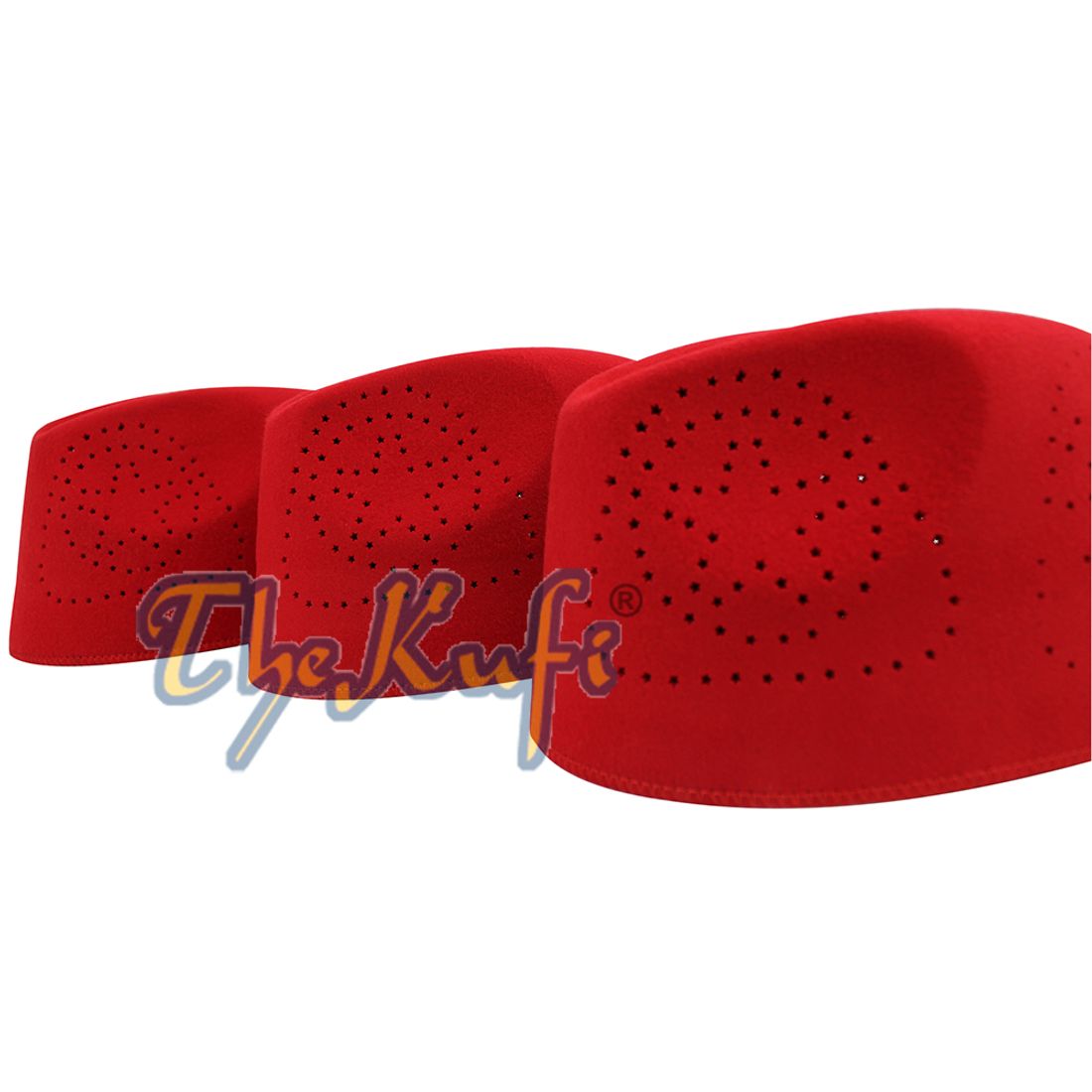 Red Fez African Hat Rigid Wool Felt Concaved Oval Kufi