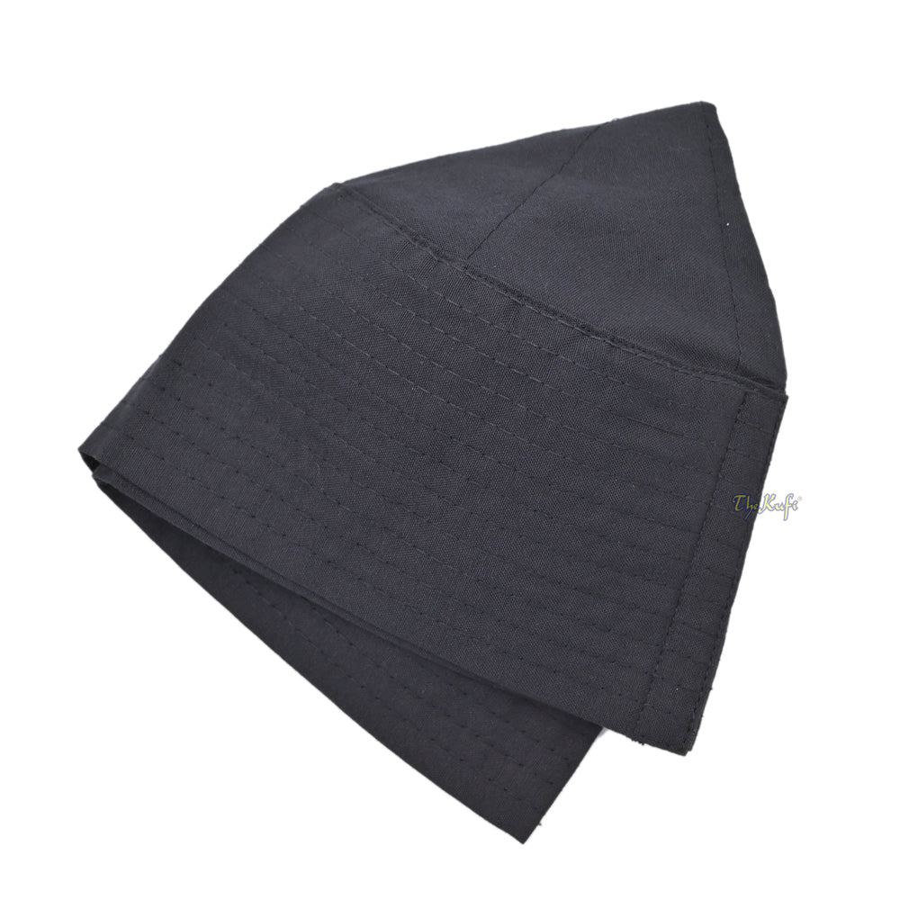 Kain Desain Jahitan Sederhana Turki Datar Hitam Topi Kufi Namaz