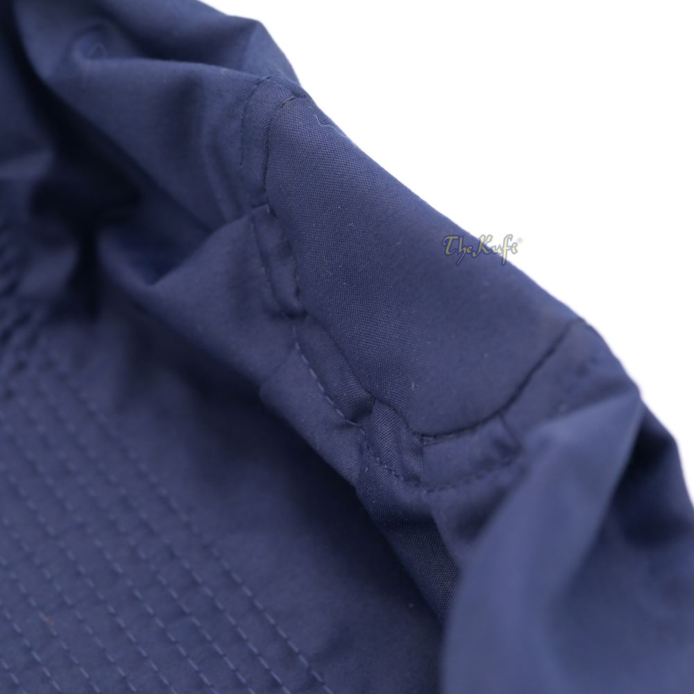 Dark Blue Fabric Ijazi Pleated-Top Cotton Kufi Hat