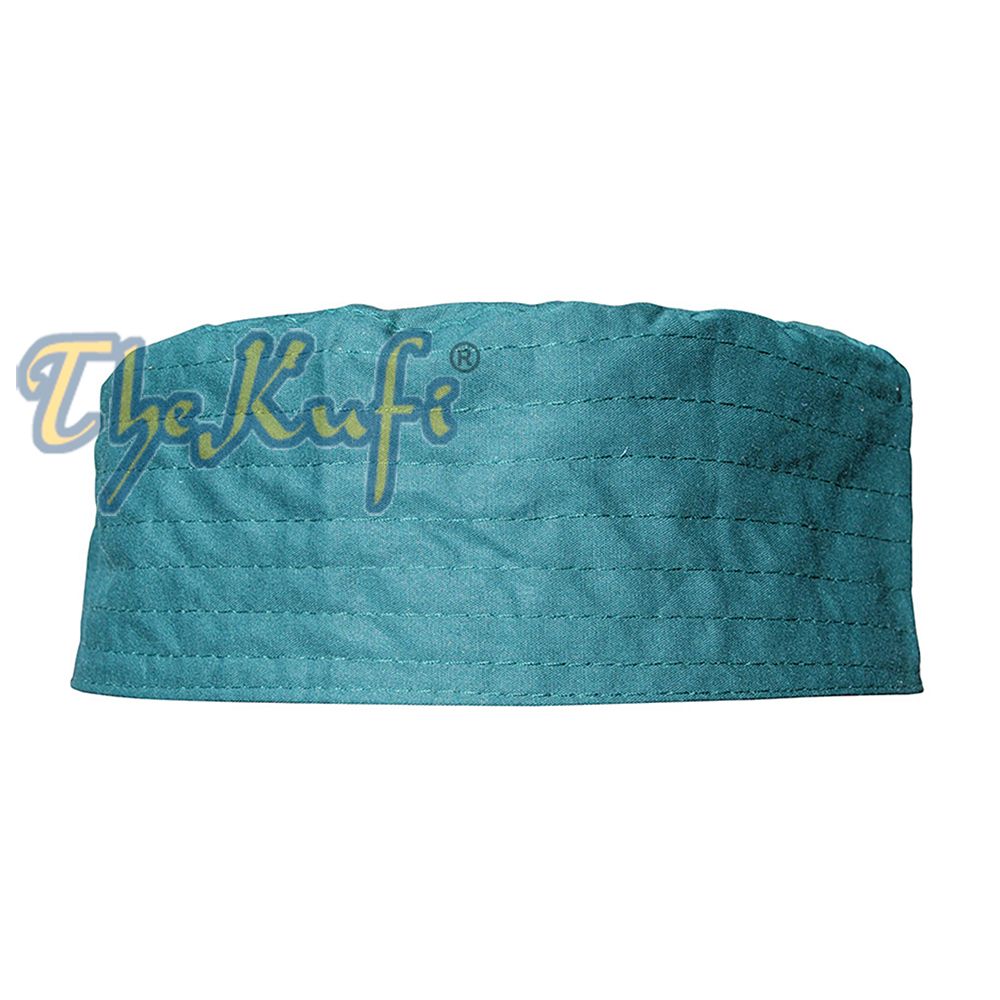 Buy 1 Get 1 Free! Dark Green Turkish Plain Flat Top Fabric Kufis