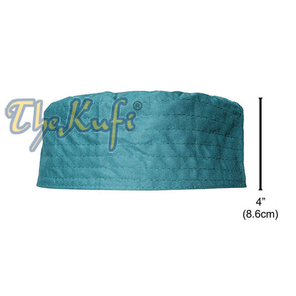 Buy 1 Get 1 Free! Dark Green Turkish Plain Flat Top Fabric Kufis