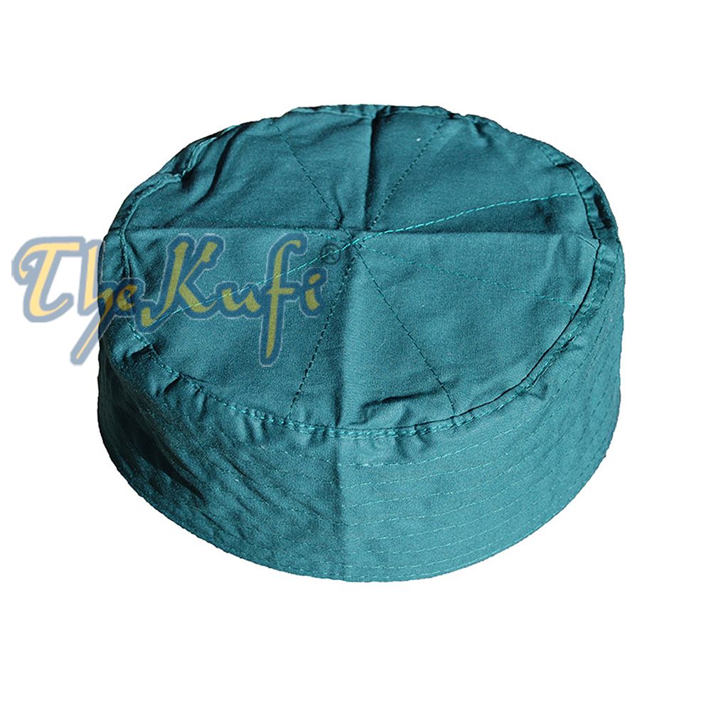 Buy 1 Get 1 Free! Dark Green Turkish Plain Flat Top Fabric Kufis