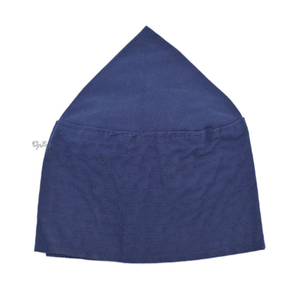 Dark Blue Turkish Plain Flat Top Fabric Kufis
