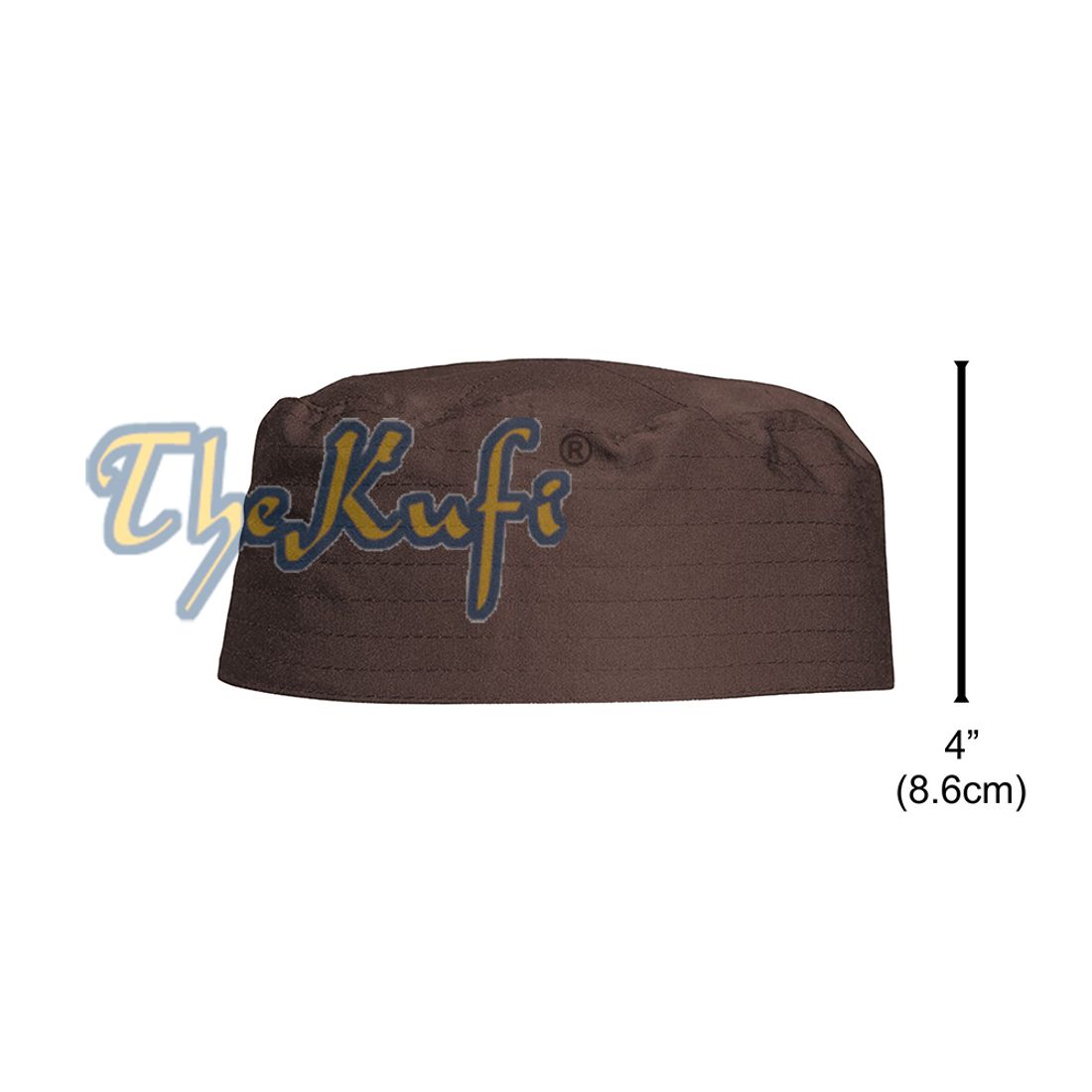 Dark Brown Thin Indonesian Flat Simple Stitch Design Cloth Kufi Namaz Cap